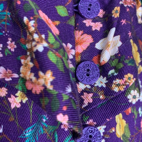 Farm Rio Floral Long Sleeve Jumpsuit in Dark Purple - Picture 6 of 14